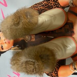 Girls faux fur snow boots Euro size 30